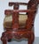 Vintage Chinese Red Lacquered Carved Elm Armchair with Heavy Foliage Detailing For Sale - Image 18 of 18