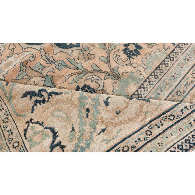 Early 20th Century Early 20th Century Neutral Brown Persian Meshad Handwoven Wool Rug For Sale - Image 5 of 10