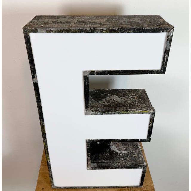 Metal Large Vintage Illuminated Advertising Letter E, 1960s For Sale - Image 7 of 16