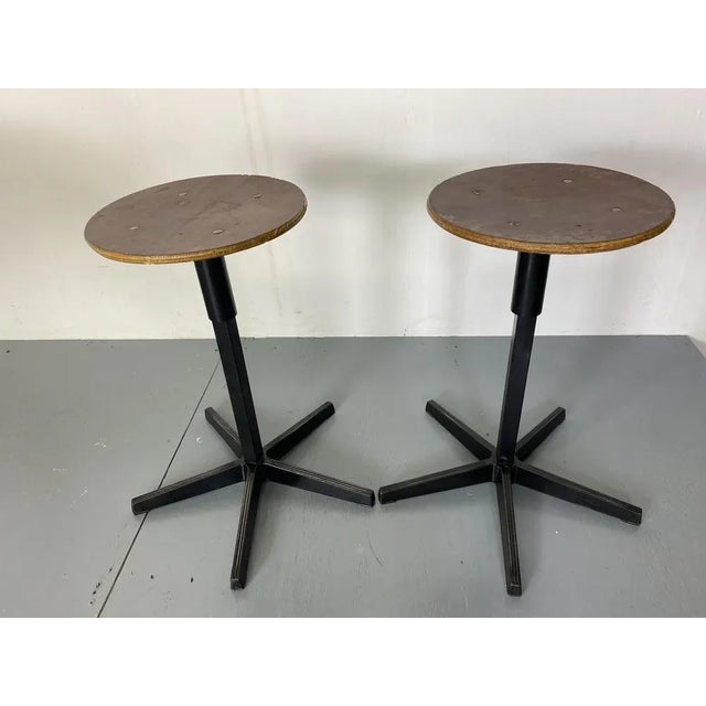 Set of Industrial Adjustable Stools from Galvanitas, 1950s-1960s For Sale - Image 6 of 9