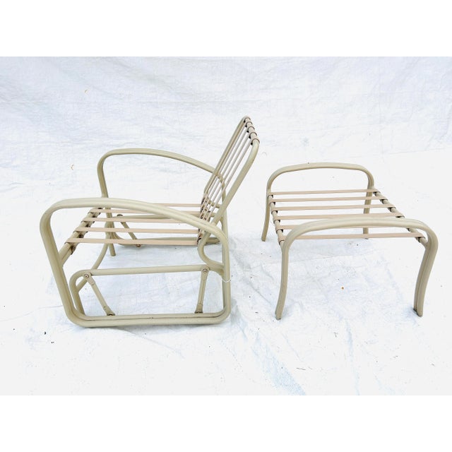 Cream Vintage Glider and Ottoman Outdoor Set / 2 For Sale - Image 8 of 8
