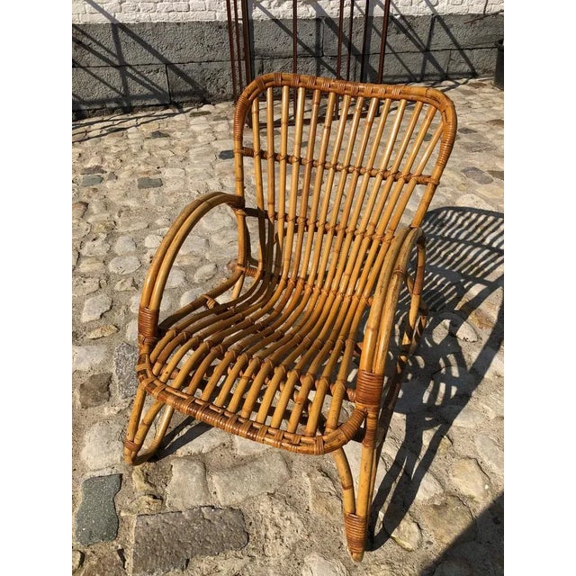 Vintage Bamboo Lounge Chair, 1980s, in Very Good conditions. Designed 1980 to 1989