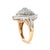 Contemporary 10K Yellow Gold 1.0 Cttw Round and Baguette-Cut Diamond Cluster Ring, Size 7 For Sale - Image 3 of 6