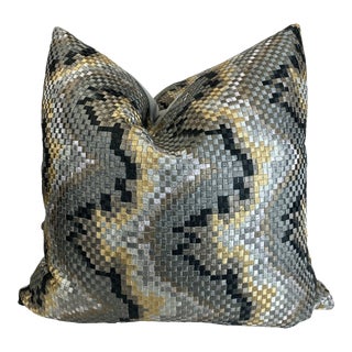 Beacon Hill "Copa Mosaic Platinum" 22" Pillows - a Pair For Sale