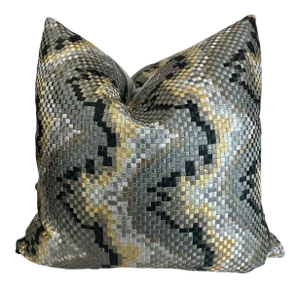 Beacon Hill "Copa Mosaic Platinum" 22" Pillows - a Pair