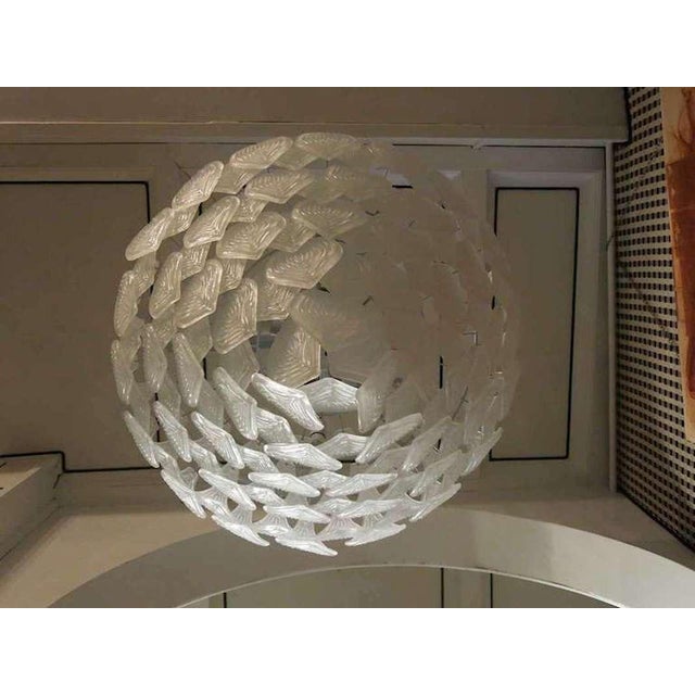 Italian Round Ice White Chandelier in Murano Glass, 2000 For Sale - Image 9 of 10
