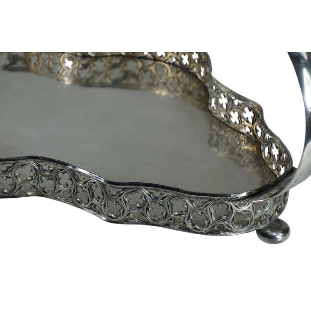 Metal Vintage Italian Art Deco Metal Silverplate Tray by Arrigo Finzi, 1940s For Sale - Image 7 of 13