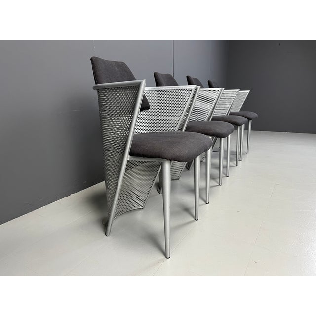 Postmodern Metal Dining Chairs, 1980s, Set of 4 For Sale - Image 4 of 12