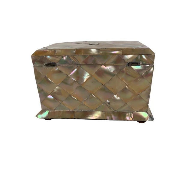 Wood Mother of Pearl Tea Caddy English Circa 1870 For Sale - Image 7 of 7