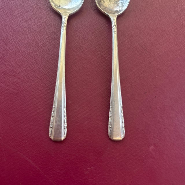 Art Deco Circa 1936 International Silver Courtship Sterling Demitasse Spoons- Set of 2 For Sale - Image 3 of 8