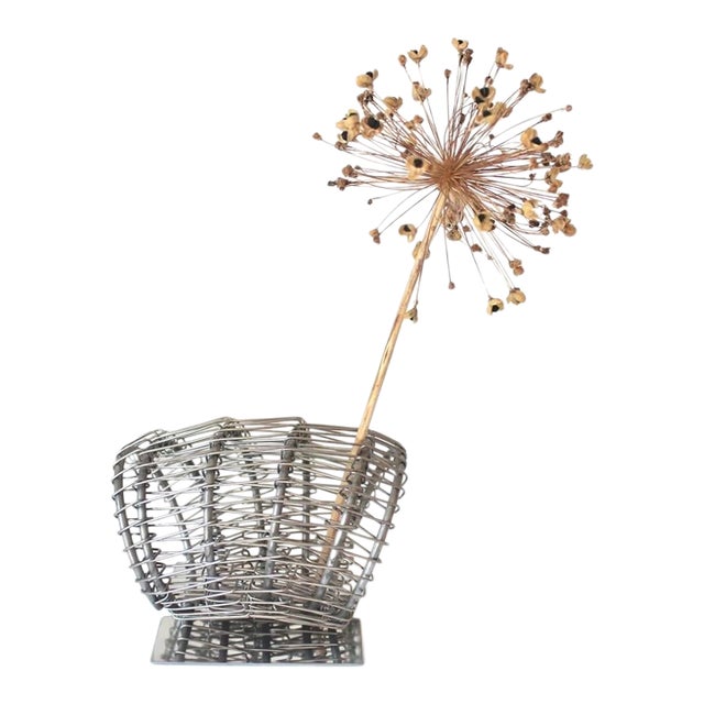 Vintage Wire Flower Frog for Ikebana Arrangements, Hairpin Flower Holder, Unique, Unusual, Perfect Arrangers For Sale