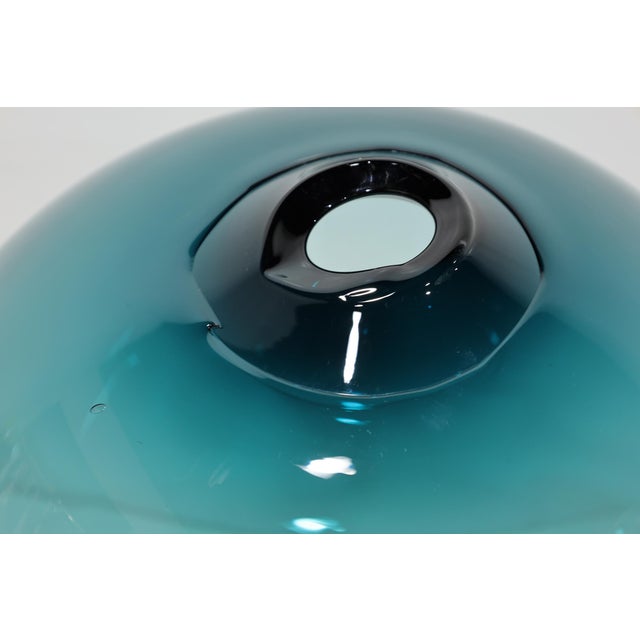 Dark Green SkLO "Float" Glass Bubble Vessels, Set of Three For Sale - Image 8 of 12