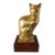 Paul Rigby Stratford Nj Artist C. 2002 Golden Cat - Ceramic With Gold Leaf For Sale