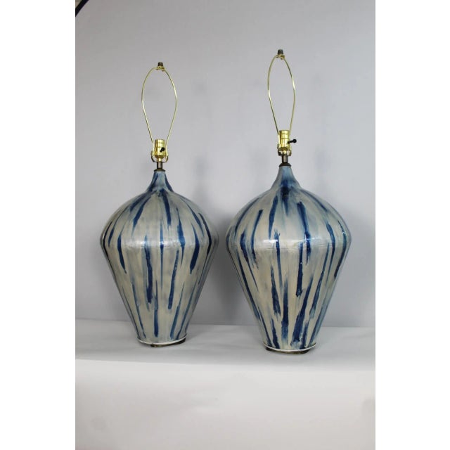 Substantial Mid 20th Century Laural Lamp Influence Lamps - A Pair For Sale - Image 10 of 12