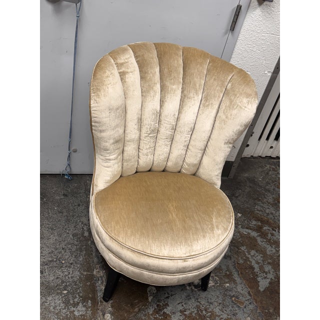 Gold Art Deco Shell Back Side Chair, Vintage For Sale - Image 8 of 11