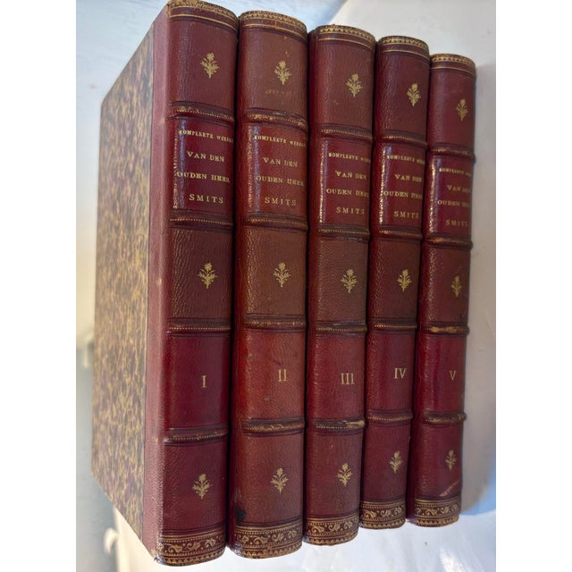 Late 19th Century 1877-79 Leather Bound “The Complete Works of the Good Lord Smits” French or Dutch Books - Set of 5 For Sale - Image 5 of 8
