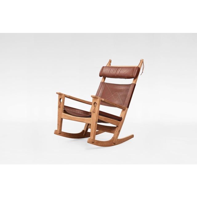 Keyhole GE-673 Rocking Chair by Hans J. Wegner for Getama, 1960s For Sale - Image 3 of 8