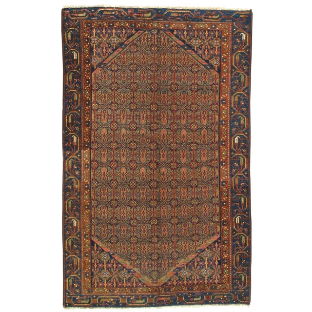Early 20th Century Antique Persian Hamadan Rug - 3′11″ × 6′2" For Sale