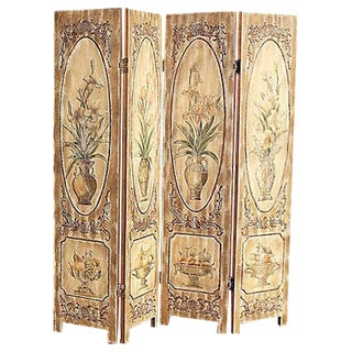 Carved Wood Room Screen For Sale