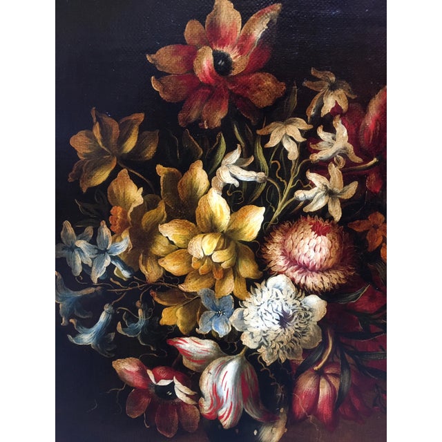 Still Life of Flowers, Dutch School, Italy, Oil on Canvas, Framed For Sale - Image 7 of 9
