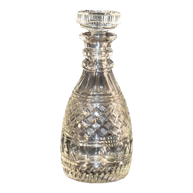 English Cut Glass Decanter, Circa 1930's For Sale