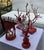 Set of 4, Vintage Faux Coral Candle Holder Decor Bundle in Red and Silver For Sale In Atlanta - Image 6 of 11