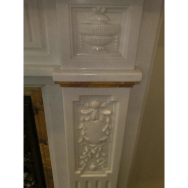 Gold Antique Georgian Carved White Statuary Marble Fireplace Surround, 1820 For Sale - Image 8 of 10