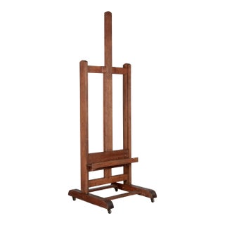 Adjustable French Oak Painter's Easel, Circa 1900s For Sale