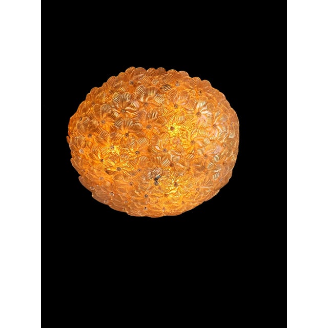 1960s Murano Ceiling Lamp with Flowers with Gold Flecks attributed to Seguso Vetri Darte, 1960s For Sale - Image 5 of 11