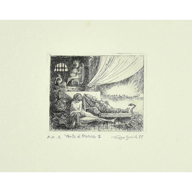 Unknown, The Death of Franco, Original Etching, 1978 For Sale
