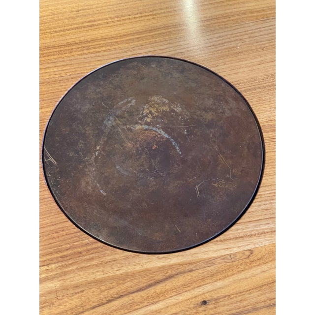 Custom Made Swivel Wooden Side Table With Metal Base For Sale - Image 4 of 11