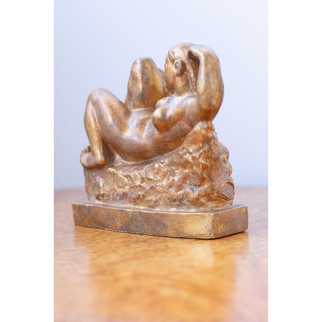 "danae", swedish grace sculpture by john lundquist. Made in sweden during the 1920s. Made from bronzed plaster. Signed on...