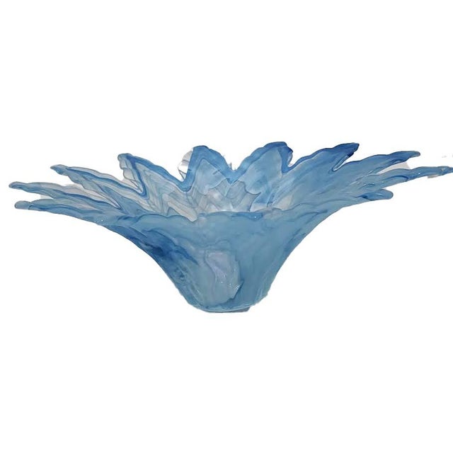 A striking, authentic 1970s–1980s hand-blown art glass centerpiece bowl by Lavorazione Arte Murano. Crafted in Venice,...