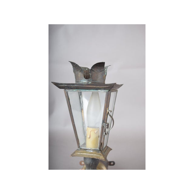 Metal Mid-Century Style Handmade Brass Wall Sconce, 1980s For Sale - Image 7 of 11