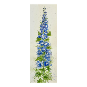 Original “Blue Delphinium” Watercolor Tall Painting
