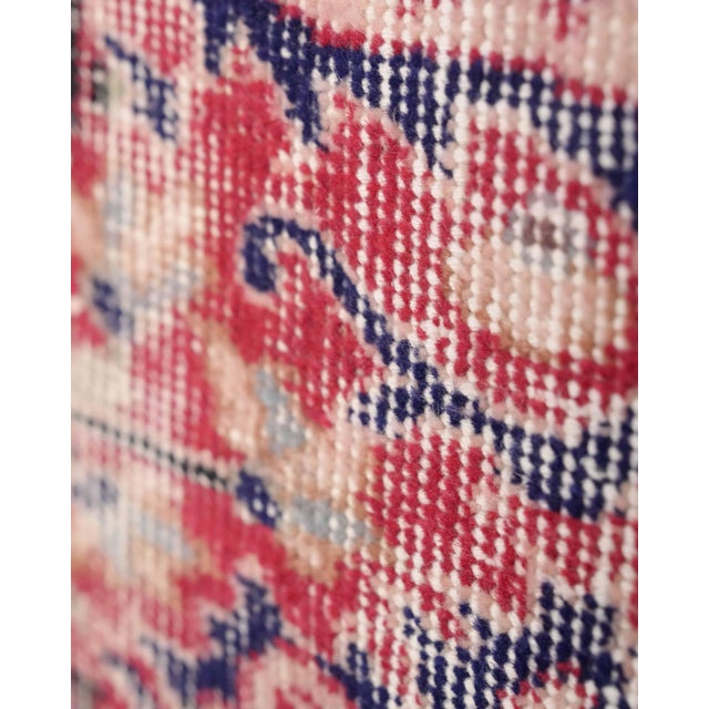 1970s Vintage Turkish Oushak Handmade Wool Cotton Red Area Rug For Sale - Image 9 of 11