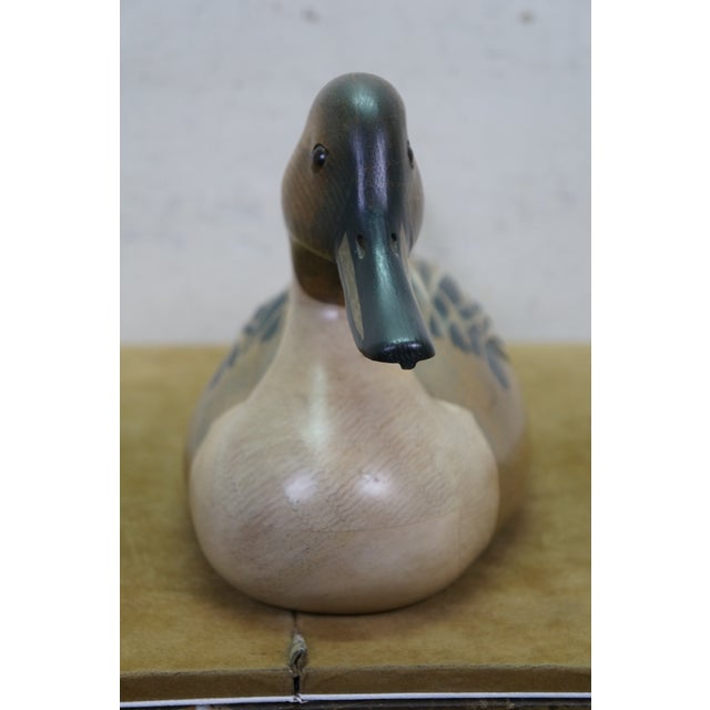 1980s Bob Hayden Windy Creek Hand Carved & Painted Wood Pintail Drake Duck Decoy 21" For Sale - Image 4 of 13