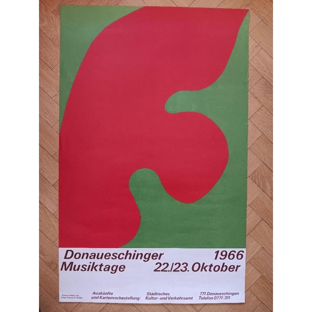 Modern Jean (Hans) ARP, Music Lovers Donaueschingen Poster, 1966, Original Lithograph For Sale - Image 3 of 9