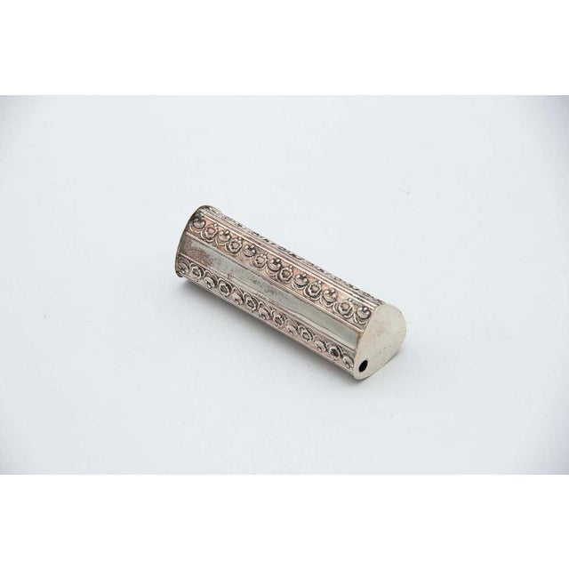 Triangular Silver Prism Toothpick Holder For Sale - Image 3 of 4