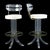 Set of 4 Lucite and Brass Swivel Barstools This stunning set of four swivel barstools features sleek Lucite frames paired...