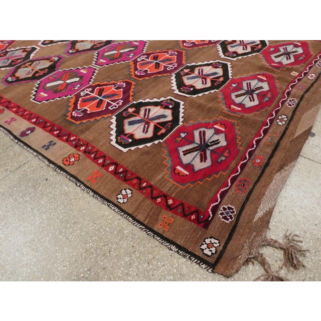 Brown Galerie Shabab Collection Mid-20th Century Turkish Anatolian Room Size Carpet For Sale - Image 8 of 10