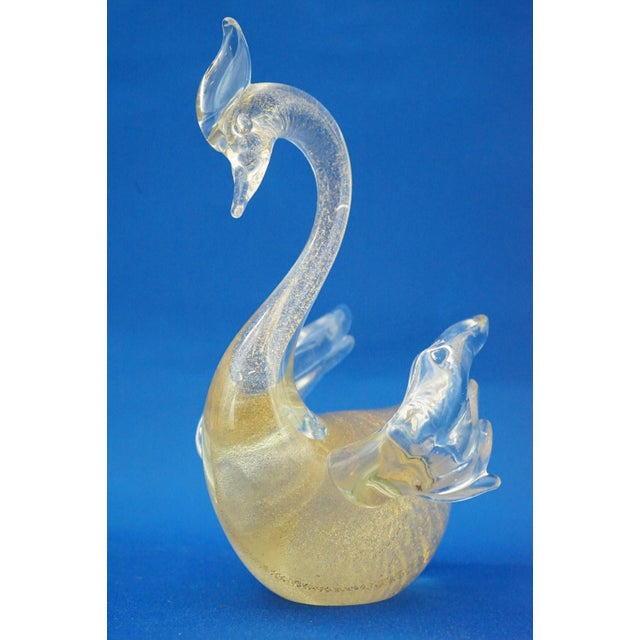 20th Century Murano Blown Glass Swan Sculpture in Gold Aventurine by Archimede Seguso, Italy For Sale - Image 9 of 18