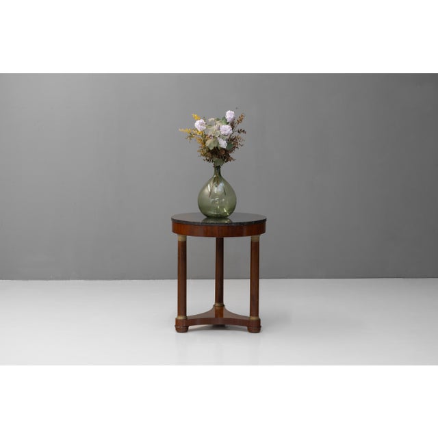Empire French Mahogany Gueridon with Marble Top, 1920s For Sale - Image 3 of 7