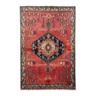 1970s Vintage Qashqai Rug 4'10'' x 7'5'' For Sale