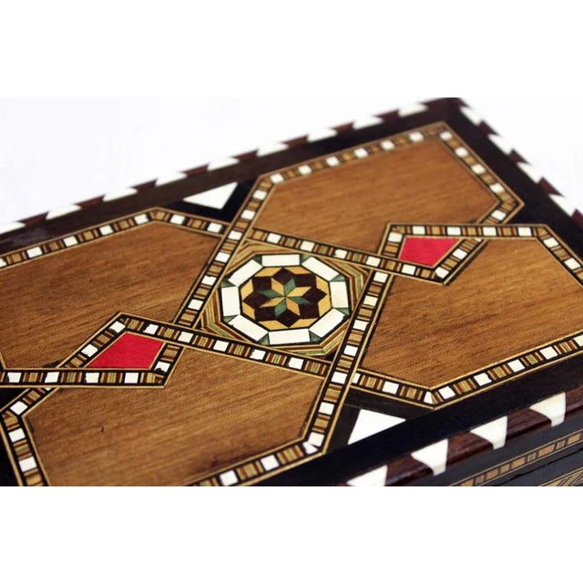 Brown French Box in Marquetry, 1970 For Sale - Image 8 of 10