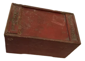 Antique Red Storage Box From India