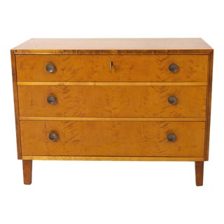 1940s Swedish Modern Birch Wood Chest of Drawers For Sale