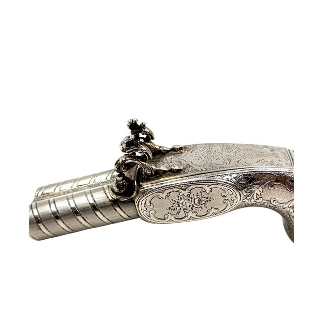 Gun-Shaped Silver Vermeil Snuff Cigarette Box, France, Early 20th Century For Sale - Image 12 of 17