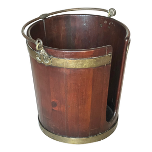 English Mahogany Brass Bound Plate Bucket 19th Century
