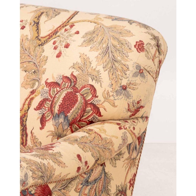 Textile Floral Print Upholstered Three-Seat Sofa For Sale - Image 7 of 9